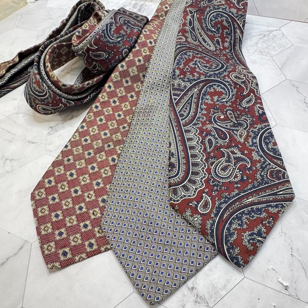 Lot of 3 Robert Talbott 100% Silk Ties Nordstrom Best in Class Red Blue Gray